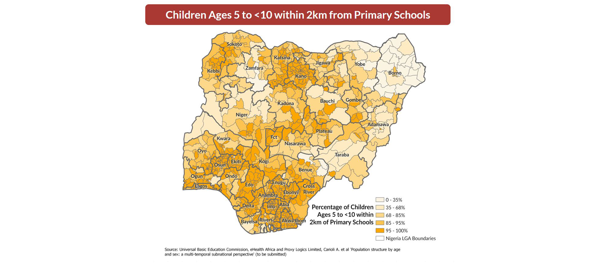 Percentage of children aged 5 -